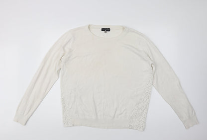 Womens UK Size L Originals Knitwear White Pullover Jumper