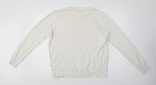 Womens UK Size L Originals Knitwear White Pullover Jumper
