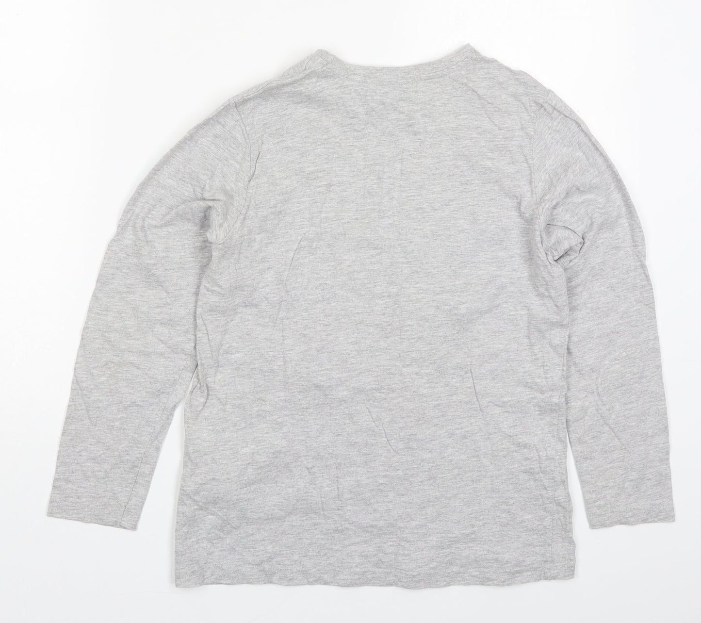 Primark Boys Grey  Cotton Basic T-Shirt Size 11-12 Years Crew Neck Pullover - Varsity League Basketball