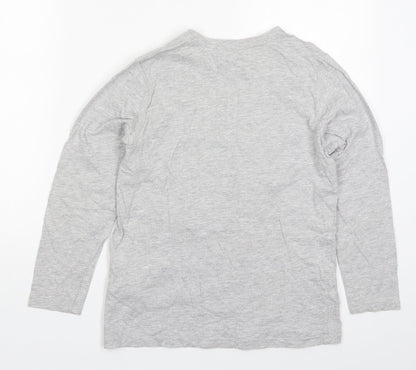 Primark Boys Grey  Cotton Basic T-Shirt Size 11-12 Years Crew Neck Pullover - Varsity League Basketball
