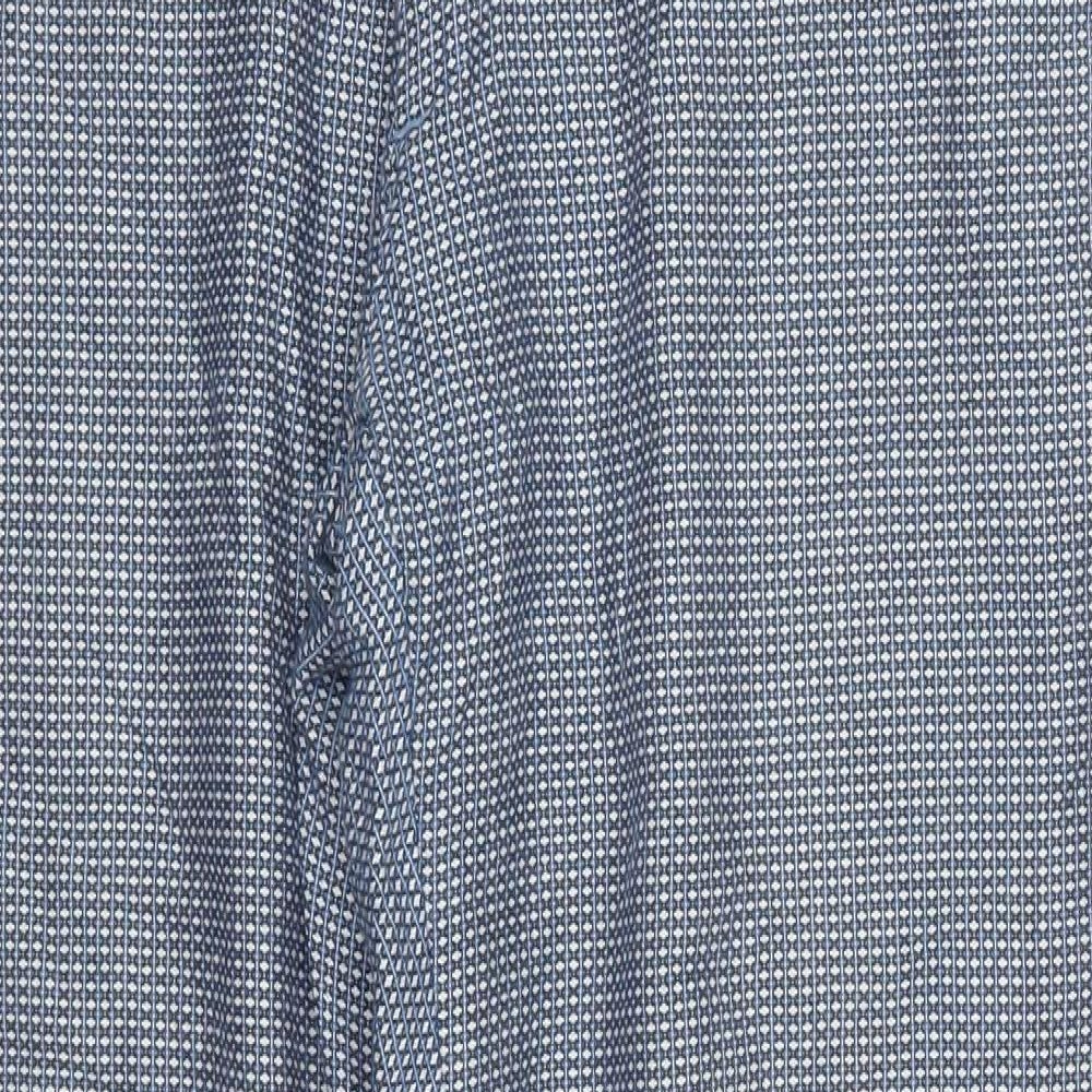 El Ganso Womens Blue Geometric Cotton Trousers  Size 20 L30 in Regular Button