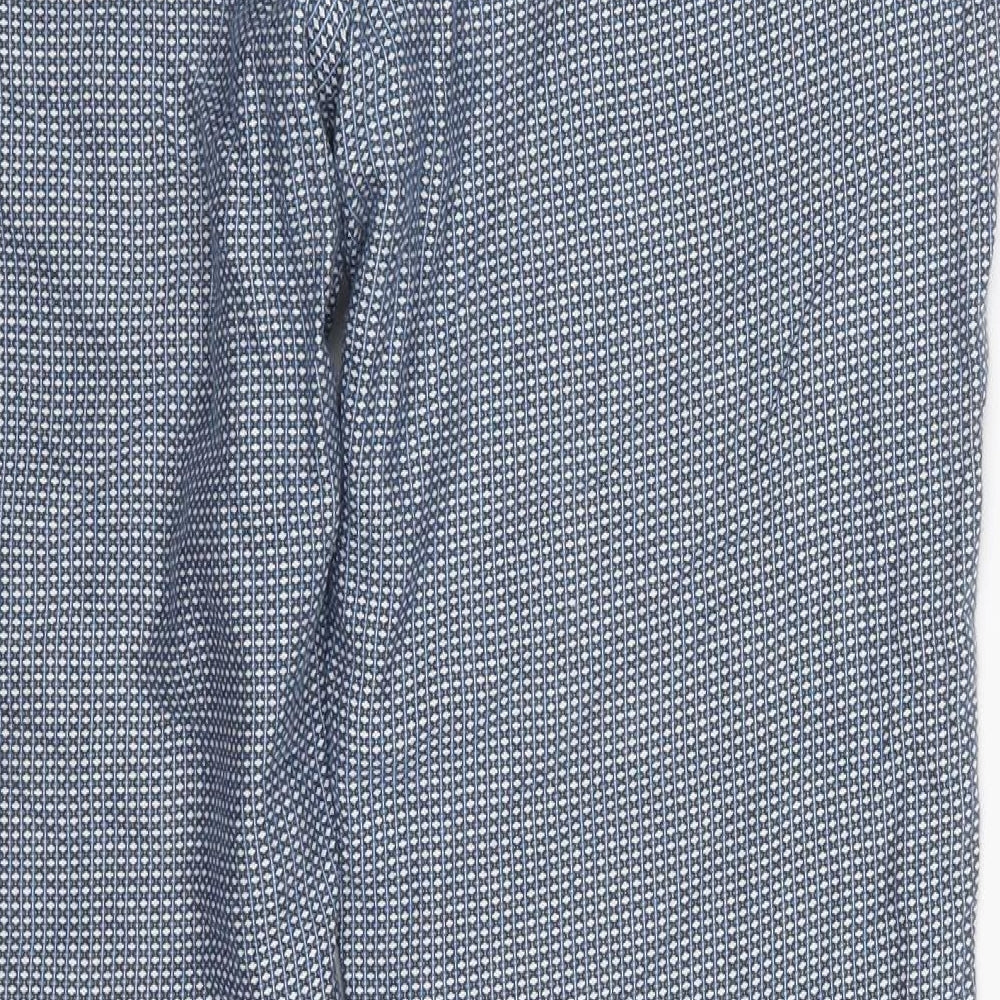 El Ganso Womens Blue Geometric Cotton Trousers  Size 20 L30 in Regular Button