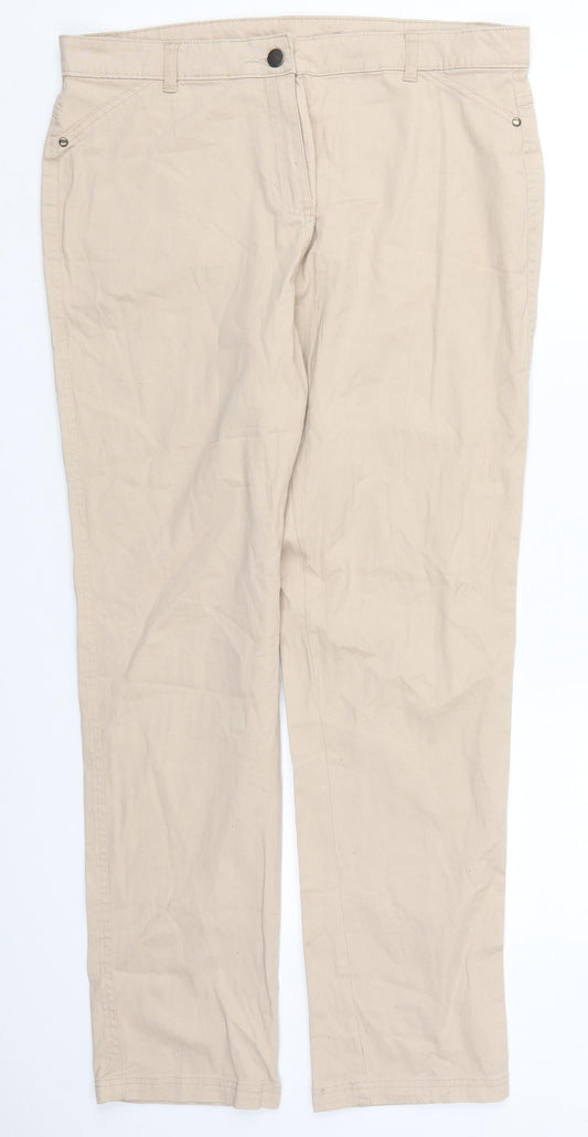Womens UK Size 14 Epilogue Regular Fit  Beige Trousers