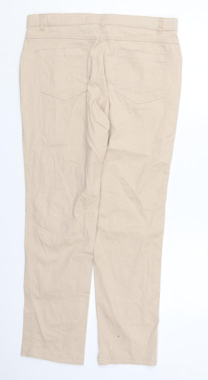 Womens UK Size 14 Epilogue Regular Fit  Beige Trousers