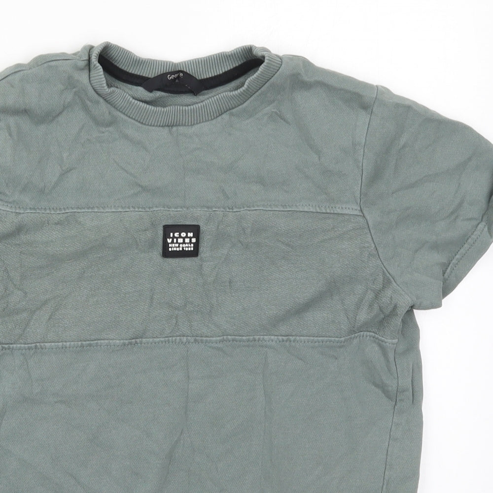 George Boys Green  Cotton Pullover Sweatshirt Size 11-12 Years  Pullover - Icon Vibes