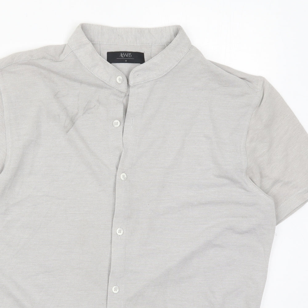 Mens UK Size M Matalan Grey  Button-Up Short Sleeve Casual Shirt