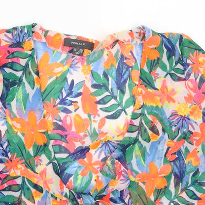 Primark Womens Multicoloured Floral Polyester Wrap Blouse Size 10 V-Neck