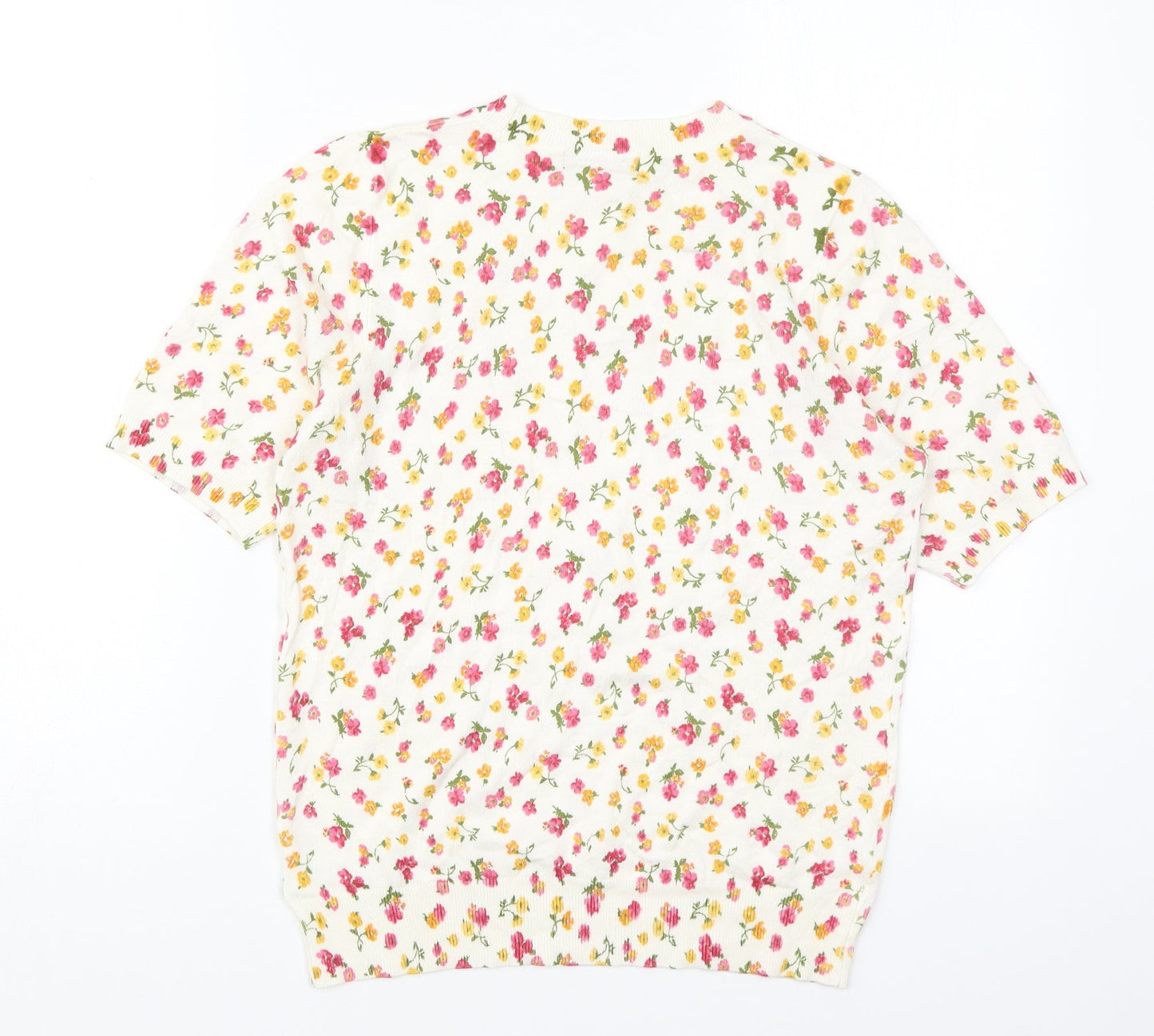 F&F Womens Multicoloured Round Neck Floral Viscose Pullover Jumper Size 10