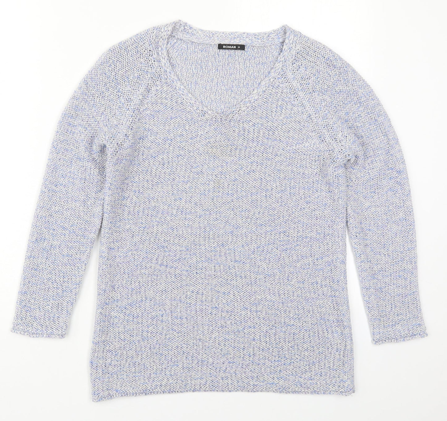 Womens UK Size 10 Roman Blue Pullover Jumper