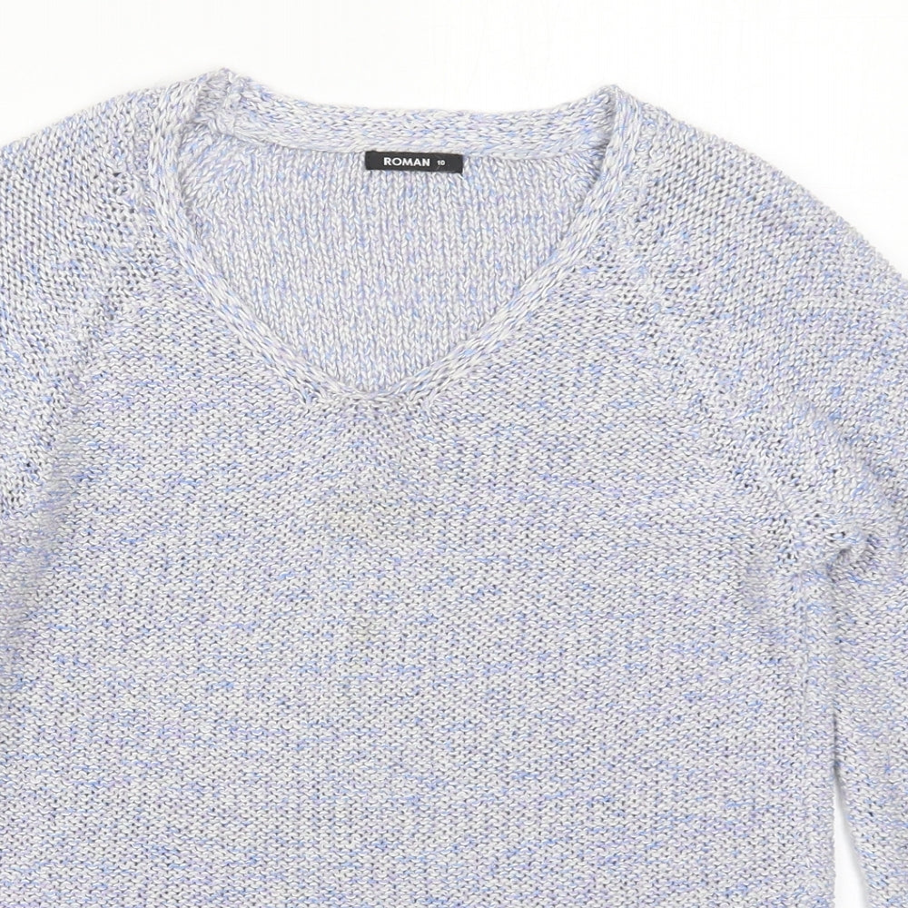 Womens UK Size 10 Roman Blue Pullover Jumper