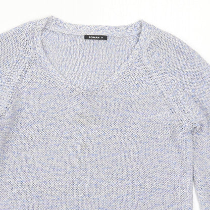 Womens UK Size 10 Roman Blue Pullover Jumper