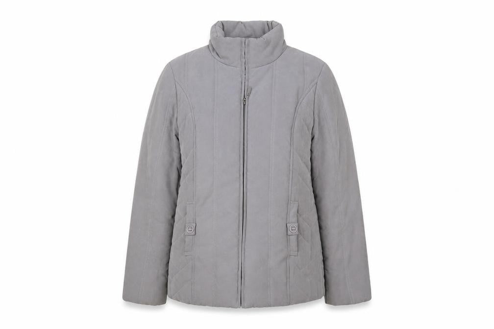 Womens UK Size 10 BHS Grey Quilted Coat