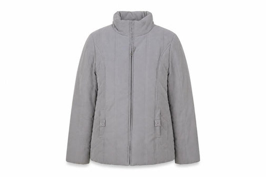 Womens UK Size 10 BHS Grey Quilted Coat