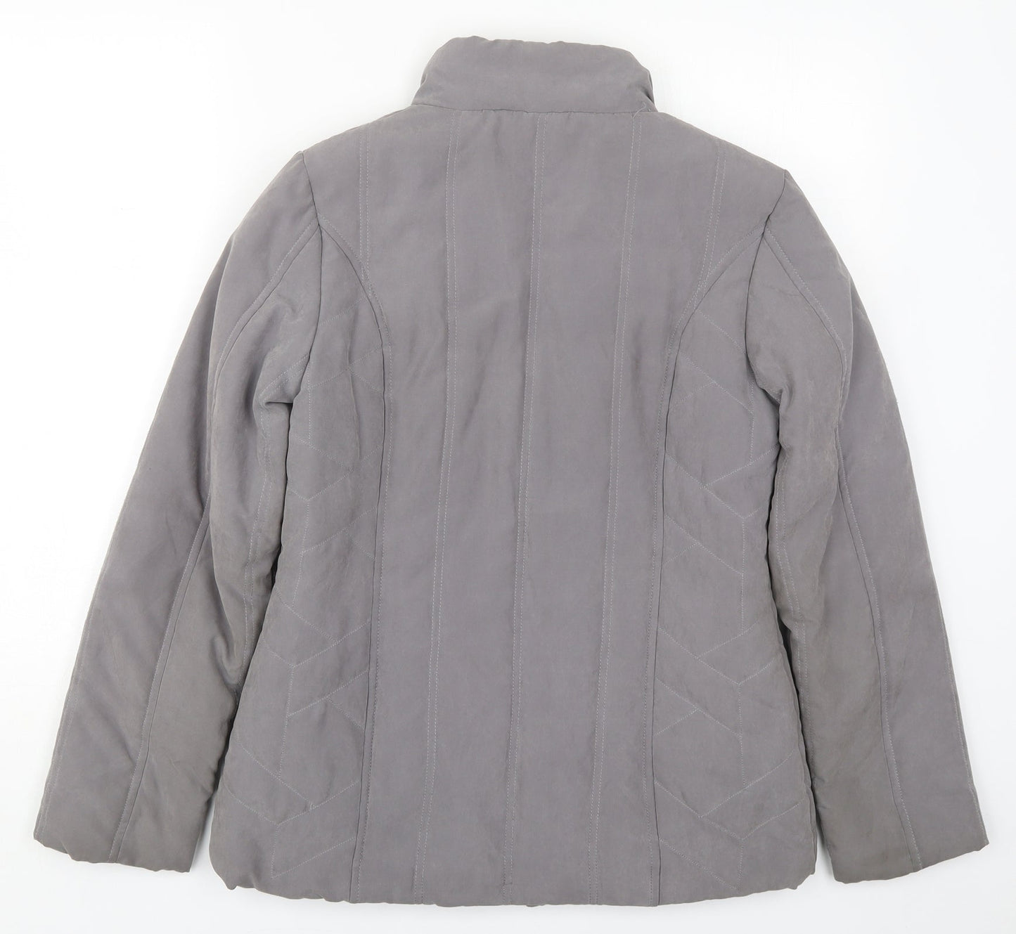 Womens UK Size 10 BHS Grey Quilted Coat