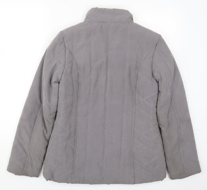 Womens UK Size 10 BHS Grey Quilted Coat