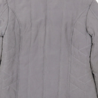 Womens UK Size 10 BHS Grey Quilted Coat