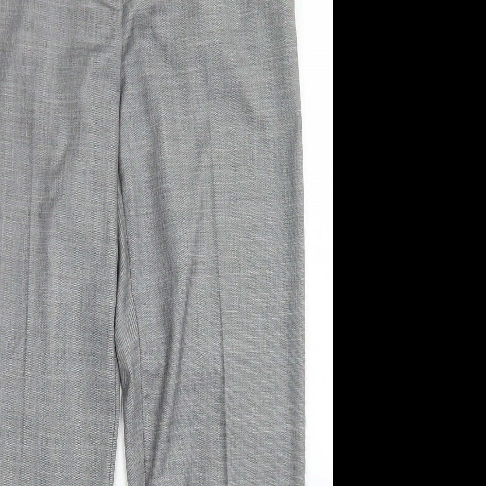 M&S Collection Womens Grey  Polyester Dress Pants Trousers Size 12 L28 in Regular Hook & Eye