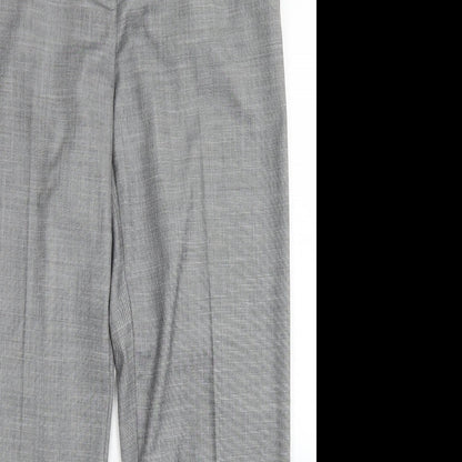M&S Collection Womens Grey  Polyester Dress Pants Trousers Size 12 L28 in Regular Hook & Eye