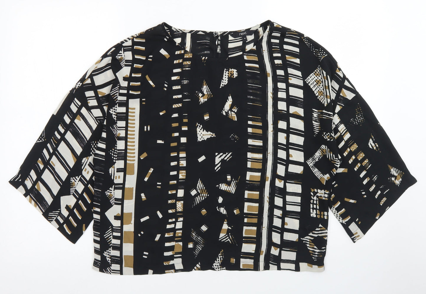 Womens UK Size 14 NEXT Black Cropped Blouse