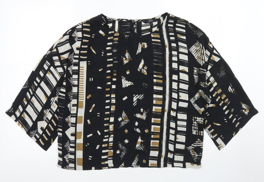 Womens UK Size 14 NEXT Black Cropped Blouse