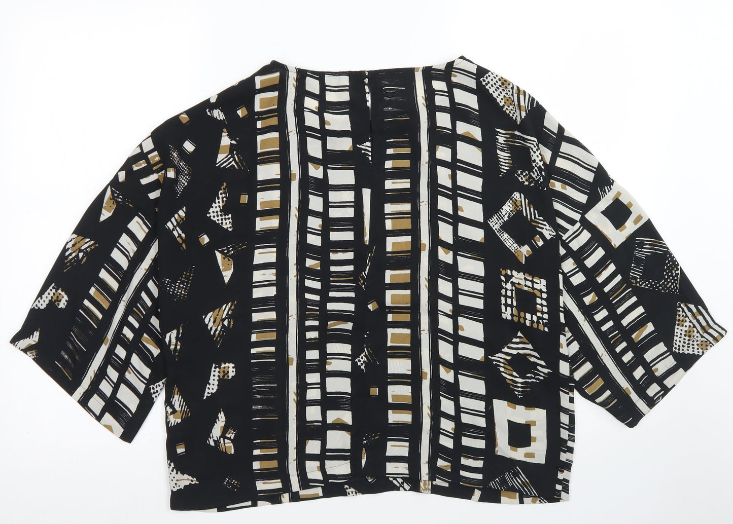 Womens UK Size 14 NEXT Black Cropped Blouse