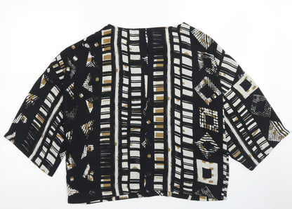 Womens UK Size 14 NEXT Black Cropped Blouse