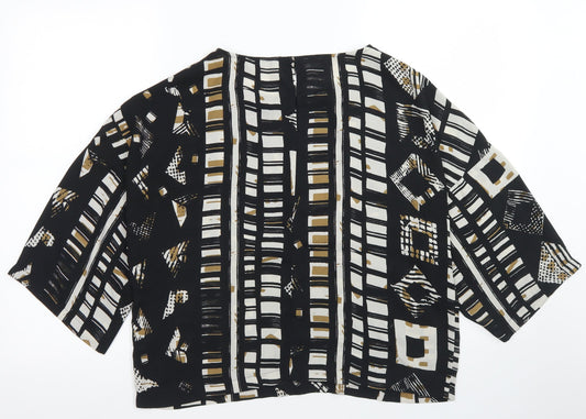 Womens UK Size 14 NEXT Black Cropped Blouse