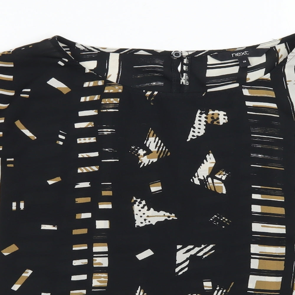 Womens UK Size 14 NEXT Black Cropped Blouse