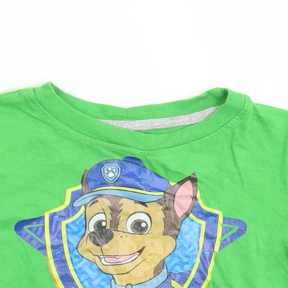 Nickelodeon Boys Green  Cotton Basic T-Shirt Size 12 Months Crew Neck  - Paw Patrol