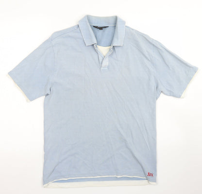 Lakeland Mens Blue  Cotton  Polo Size M Collared