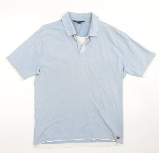 Lakeland Mens Blue  Cotton  Polo Size M Collared