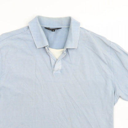 Lakeland Mens Blue  Cotton  Polo Size M Collared