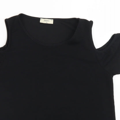 Womens UK Size 10 Papaya Black Basic Blouse