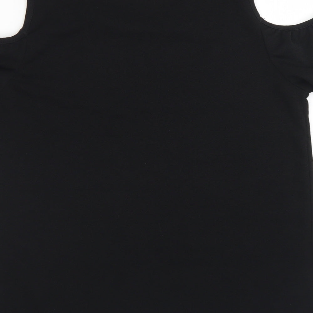 Womens UK Size 10 Papaya Black Basic Blouse