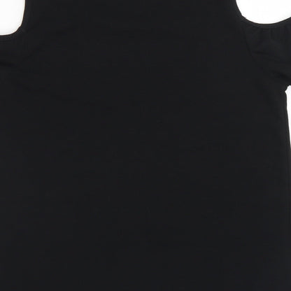 Womens UK Size 10 Papaya Black Basic Blouse