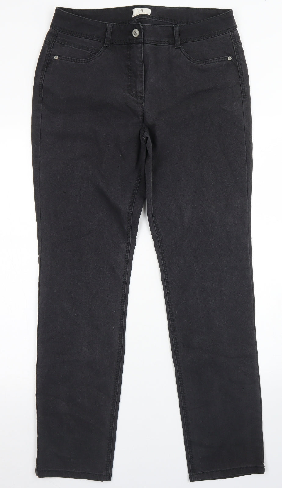 BAF Womens Black  Cotton Skinny Jeans Size 12 L30 in Regular Button