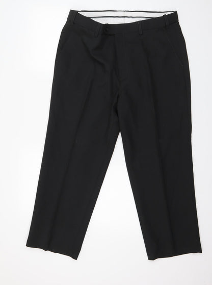 Skopes Mens Black  Polyester Trousers  Size 36 in L25 in Regular Zip