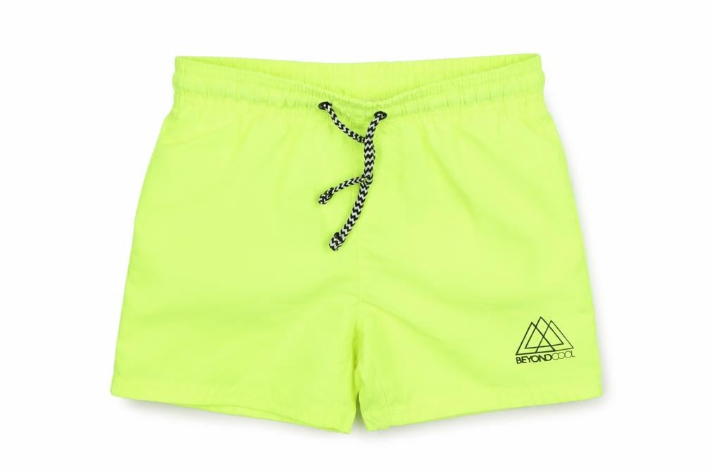 Front view of George boys’ green polyester cropped trousers, size 18-24, months drawstring