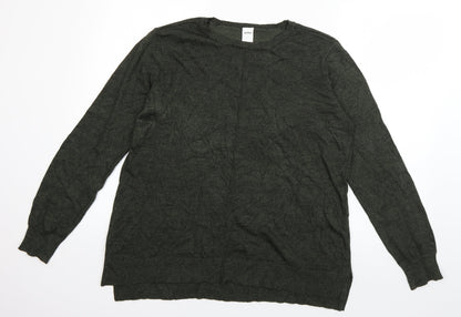 Additional front view of anko women’s green round neck viscose jumper, size UK 10