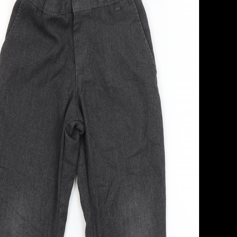 George Boys Grey  Polyester Dress Pants Trousers Size 5-6 Years  Regular Zip