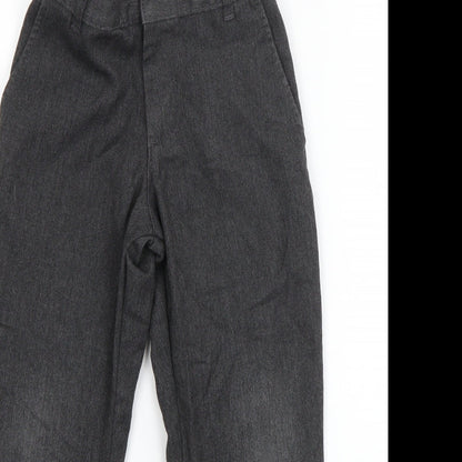 George Boys Grey  Polyester Dress Pants Trousers Size 5-6 Years  Regular Zip