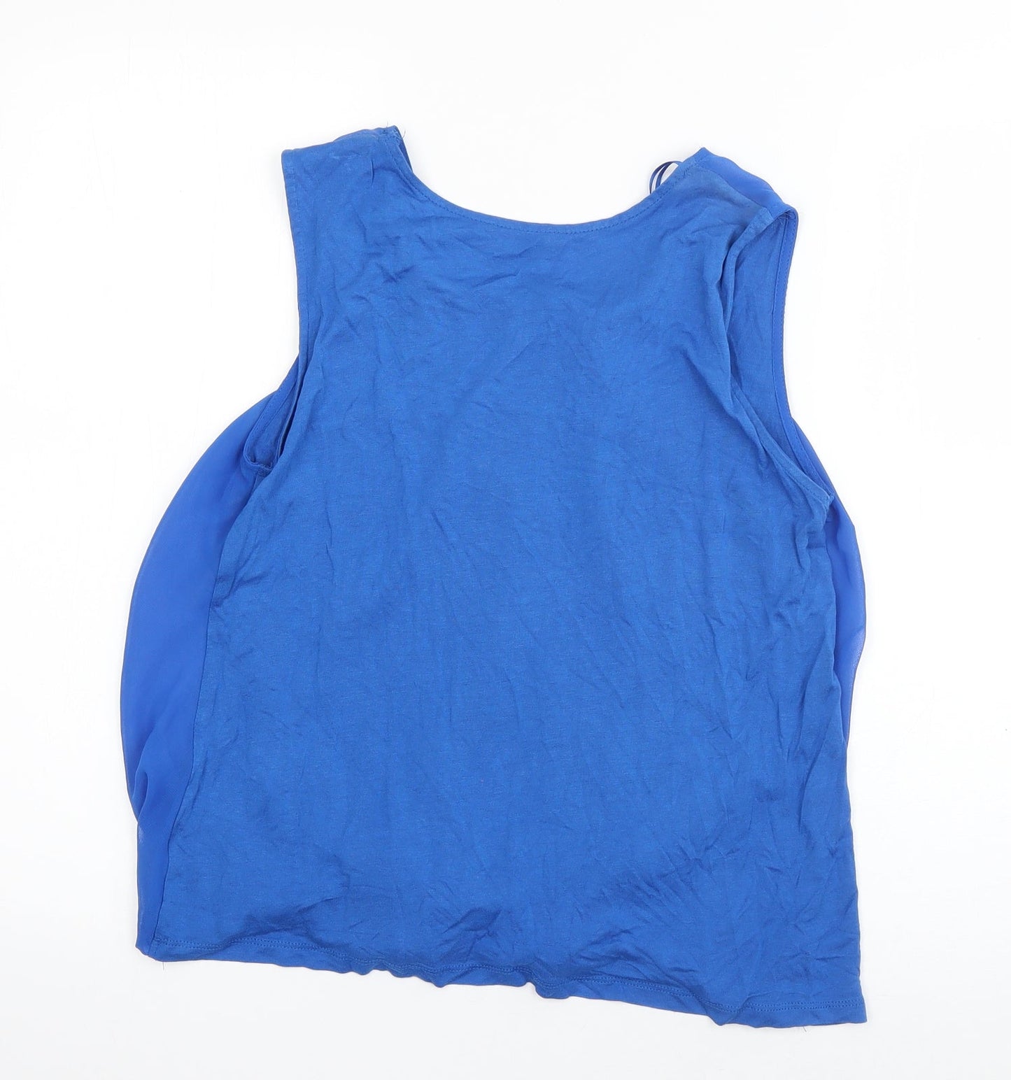 Select Girls Blue  Polyester Basic Tank Size 12 Years Scoop Neck Pullover