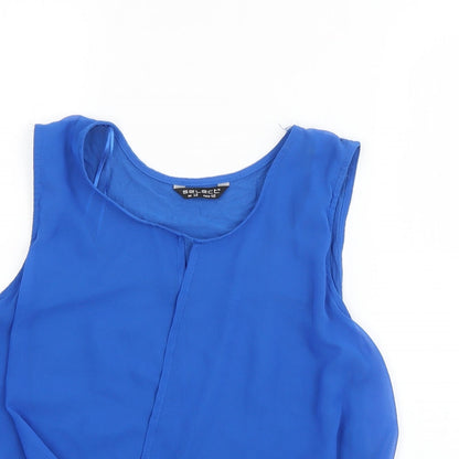 Select Girls Blue  Polyester Basic Tank Size 12 Years Scoop Neck Pullover