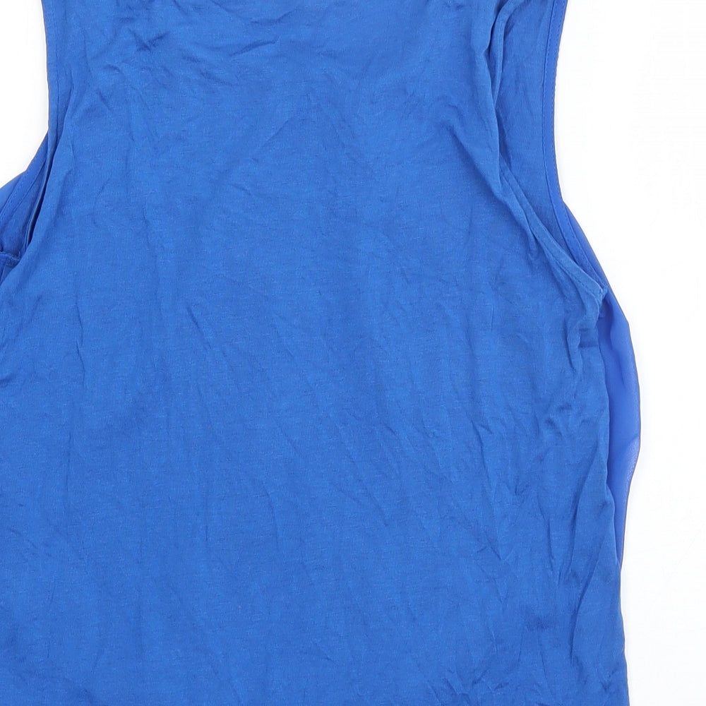 Select Girls Blue  Polyester Basic Tank Size 12 Years Scoop Neck Pullover