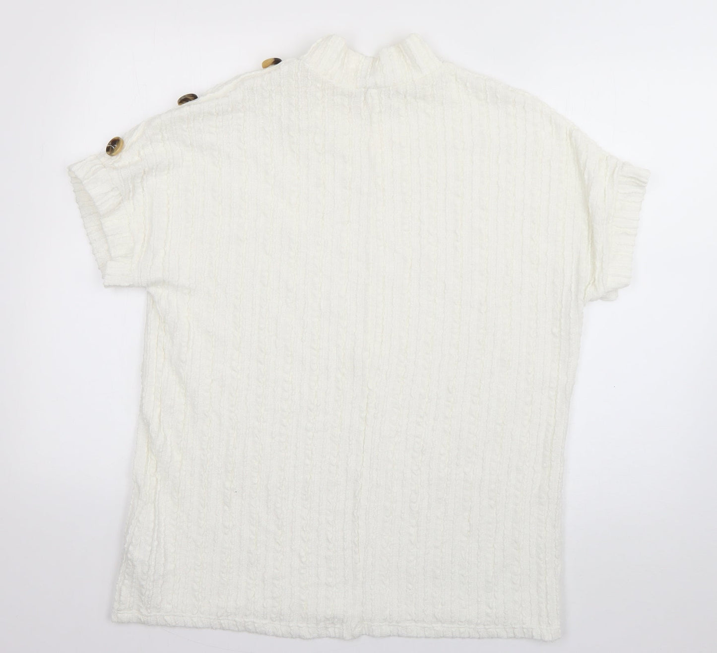 Papaya Womens White  Polyester Basic T-Shirt Size 14 Round Neck