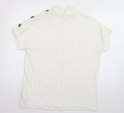 Papaya Womens White  Polyester Basic T-Shirt Size 14 Round Neck