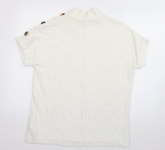 Papaya Womens White  Polyester Basic T-Shirt Size 14 Round Neck