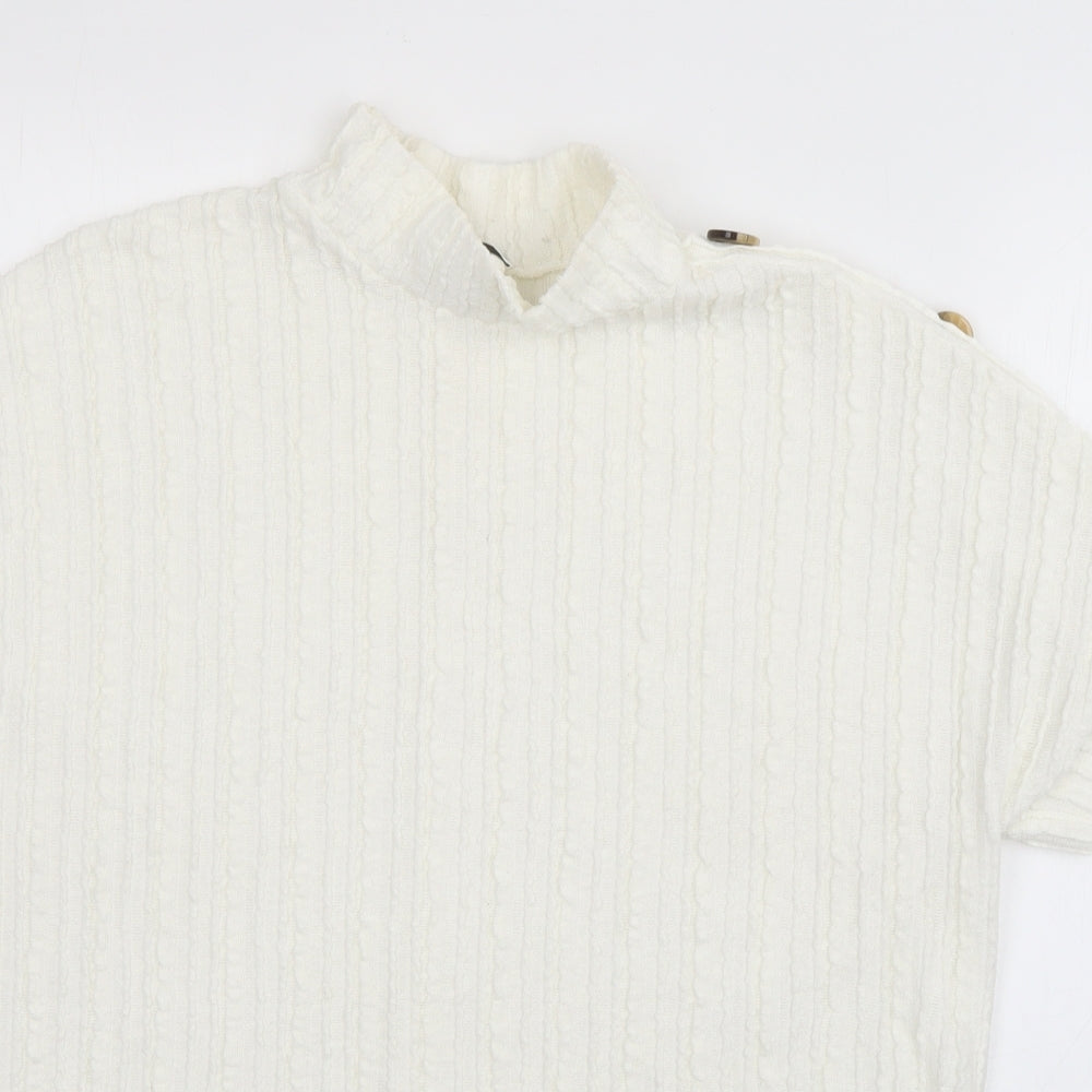 Papaya Womens White  Polyester Basic T-Shirt Size 14 Round Neck