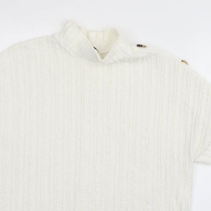 Papaya Womens White  Polyester Basic T-Shirt Size 14 Round Neck