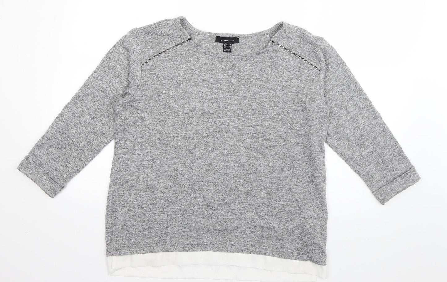 Womens UK Size 14 Atmosphere Grey Jersey Blouse